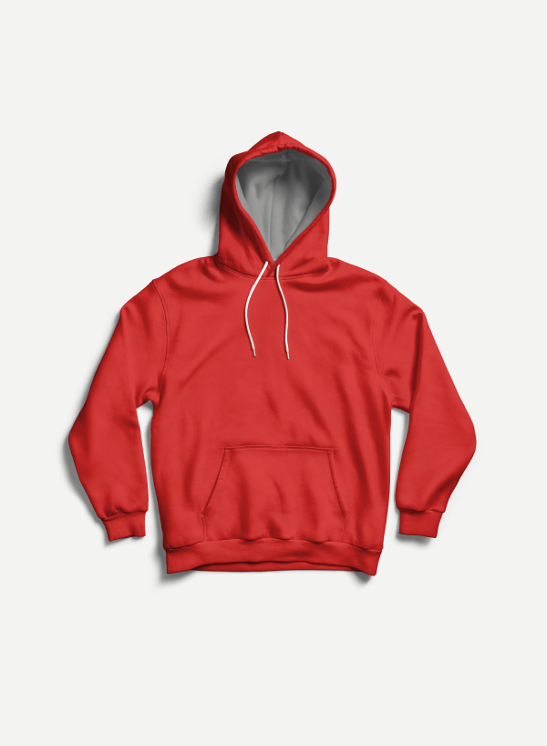 Placeholder Image Popover Heavyweight Hooded Sweatshirt in Red - Image 1